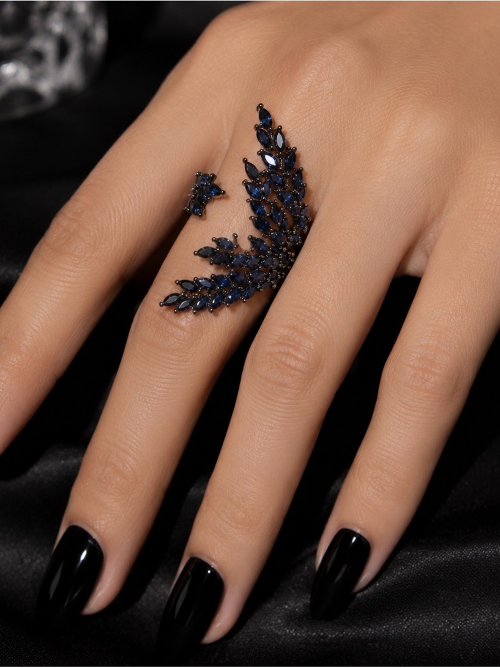 Aldo Gothic Black Stone cocktail statement ring size 7